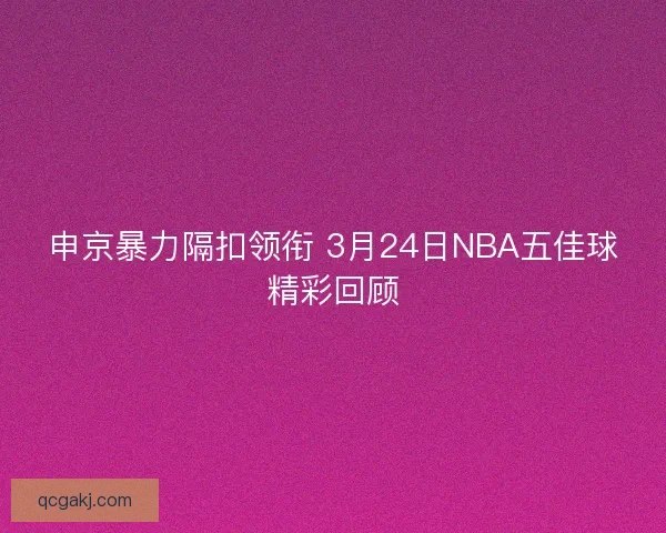 申京暴力隔扣领衔 3月24日NBA五佳球精彩回顾